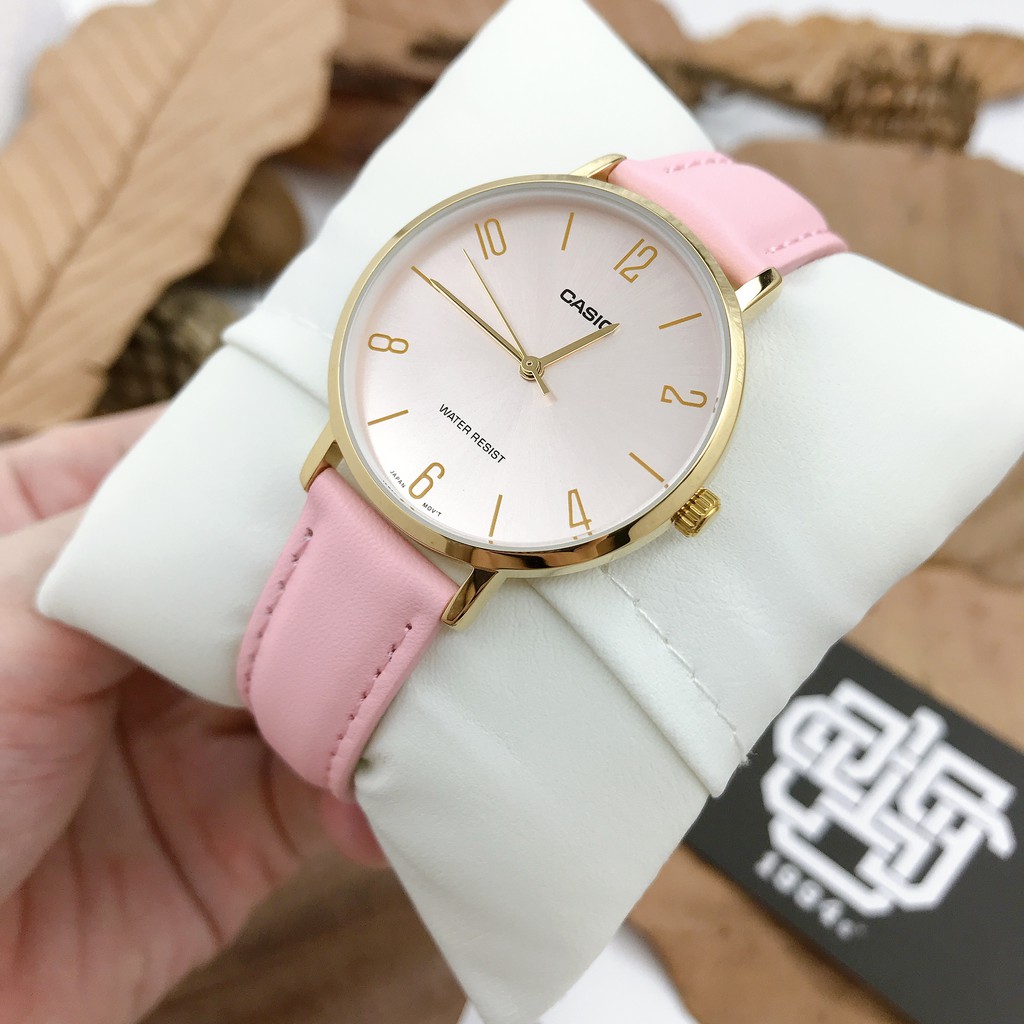 Đồng hồ nữ Casio LTP-VT01 / LTP-VT01GL-4B dây da, size 34mm, chống nước 50m, hàng chính hãng