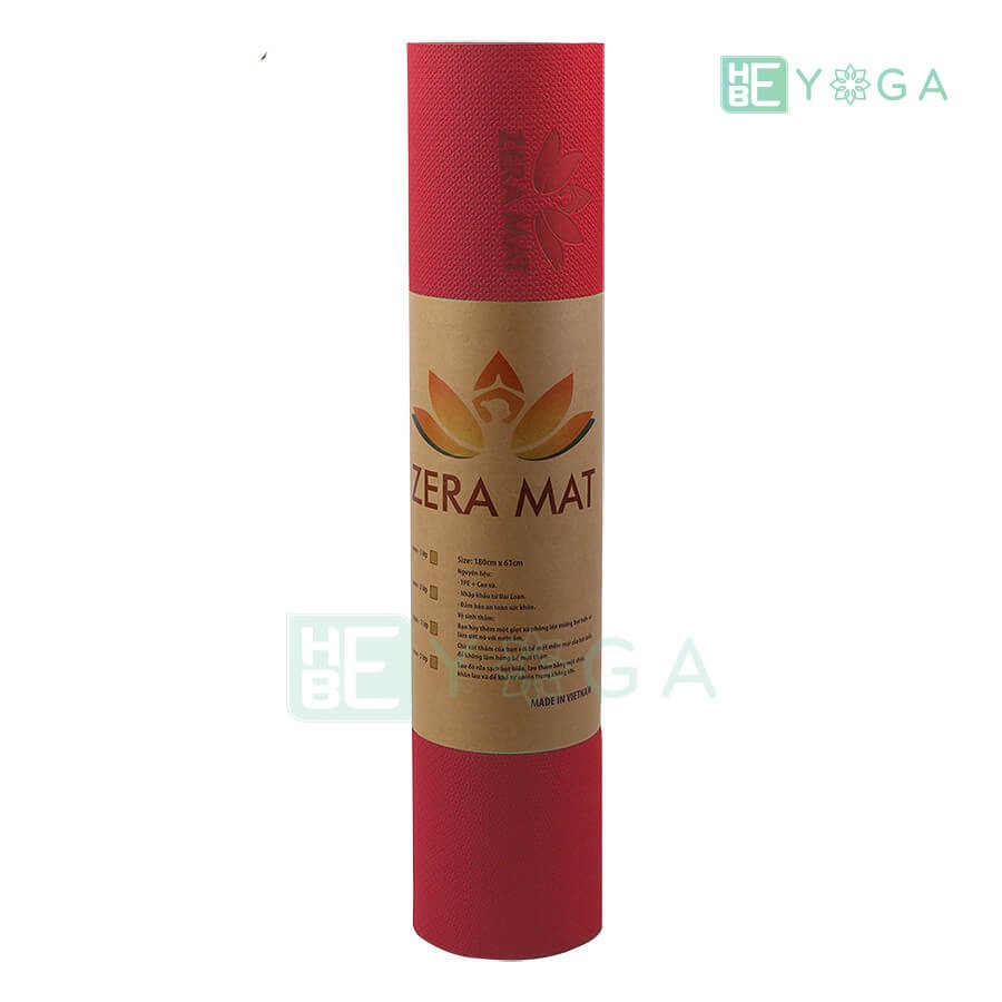 Thảm Tập Yoga TPE Zera Mat 6mm 1 Lớp màu Đỏ (Tặng kèm túi)