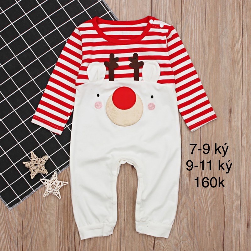 Body dài trắng đỏ giáng sinh(noel) cho bé