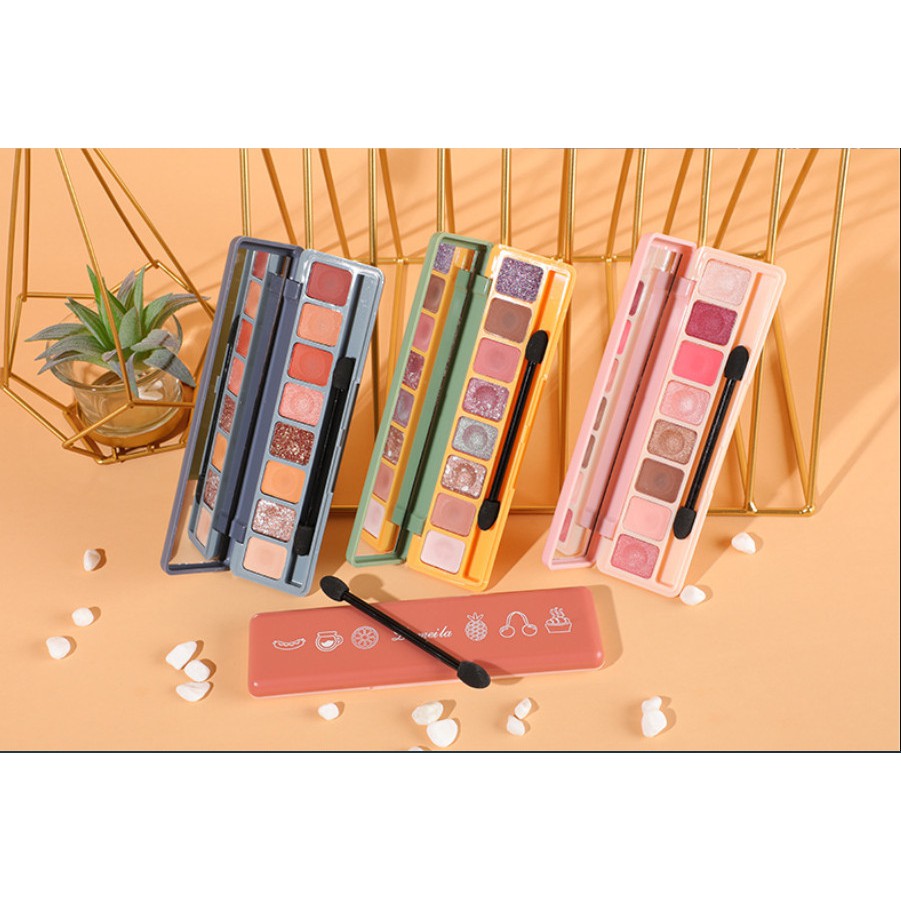BẢNG PHẤN MẮT 8 Ô SOFT EYE Lameila eyeshadows palettes nội địa sỉ rẻ nhũ màu mắt lâu trôi chuẩn màu NGỰA BEAUTY | BigBuy360 - bigbuy360.vn
