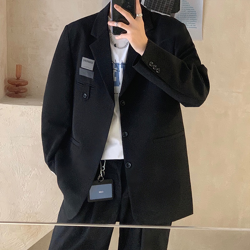Áo khoác nam Blazer dáng rộng phong cách thời trang Hong Kong cho nam giới  unisex blazer simple áo khoác blazer nữ fashion áo khoác nam
