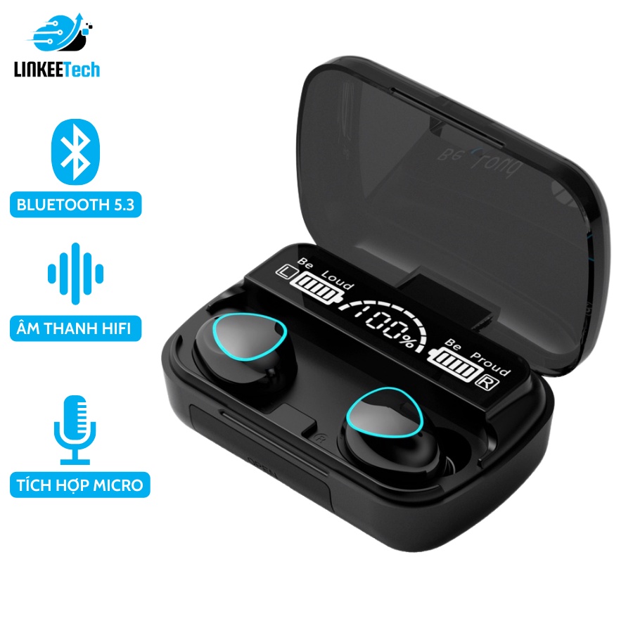 Tai nghe bluetooth không dây bass mạnh M10 TWS v5.1 3500mah nút chạm cảm ứng âm thanh HIFI- LinkeeTech