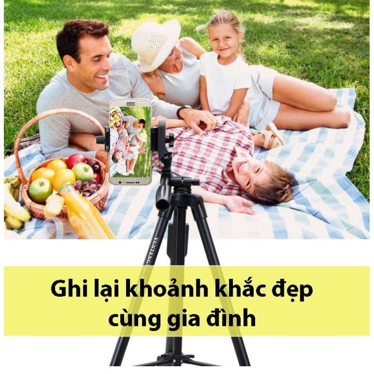 [Mã ELORDER5 giảm 10K đơn 20K] Chân giá đỡ Tripod chuyên nghiệp VCT- 5208 hỗ trợ chụp ảnh kèm Remote bluetooth | BigBuy360 - bigbuy360.vn