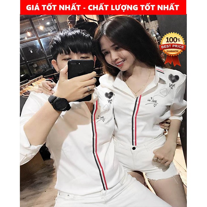 Áo Sơ Mi Cặp Chrome Heart Cao Cấp | Hàng Shop | Áo Đôi Giá Rẻ (Ảnh thật)