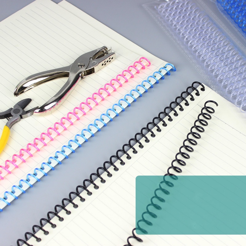 Gáy lò xo làm sổ còng Béo shop còng xoắn nhiều màu bằng nhựa dẻo làm sổ A4 A5 B5 planner bullet journal