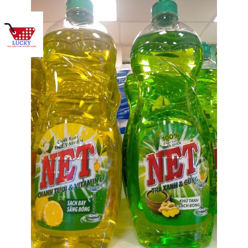 Chai nước rửa chén Net 750g đậm đặc Hương trà gừng