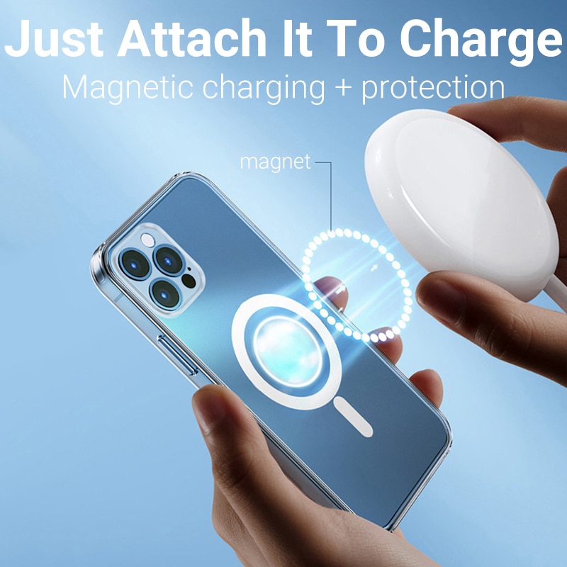 Ốp điện thoại trong suốt nam châm chuyên dụng thích hợp cho Iphone 12 11 pro max