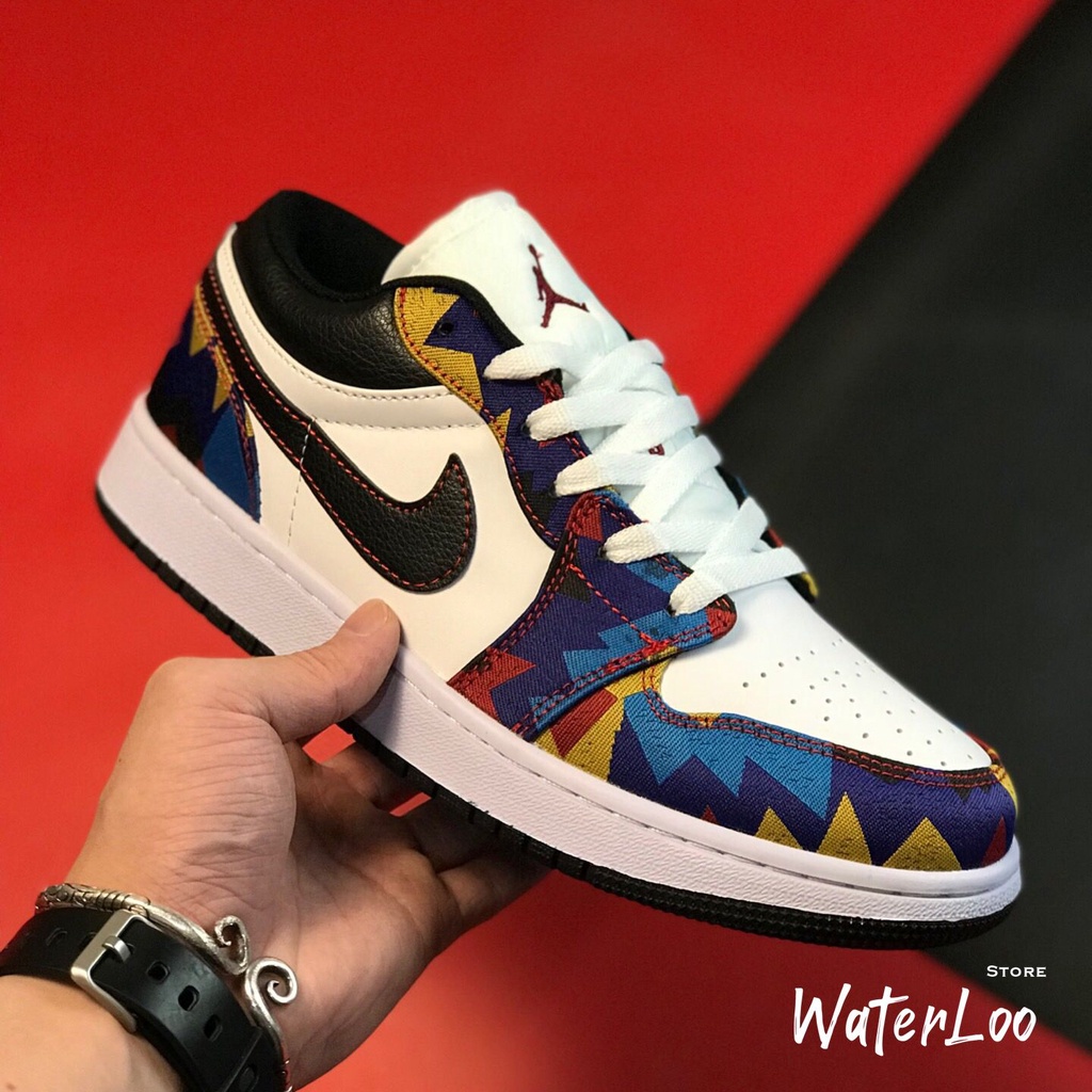 [FREESHIP+HỘP+QUÀ] Giày Thể Thao Sneakers Air Jordan 1 Low Nothing But Net Thổ Cẩm Cổ Thấp Cho Cả Nam Và Nữ