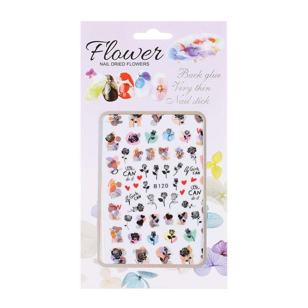 Sticker Dán Móng Họa Tiết Hoa Hồng Chống Nước