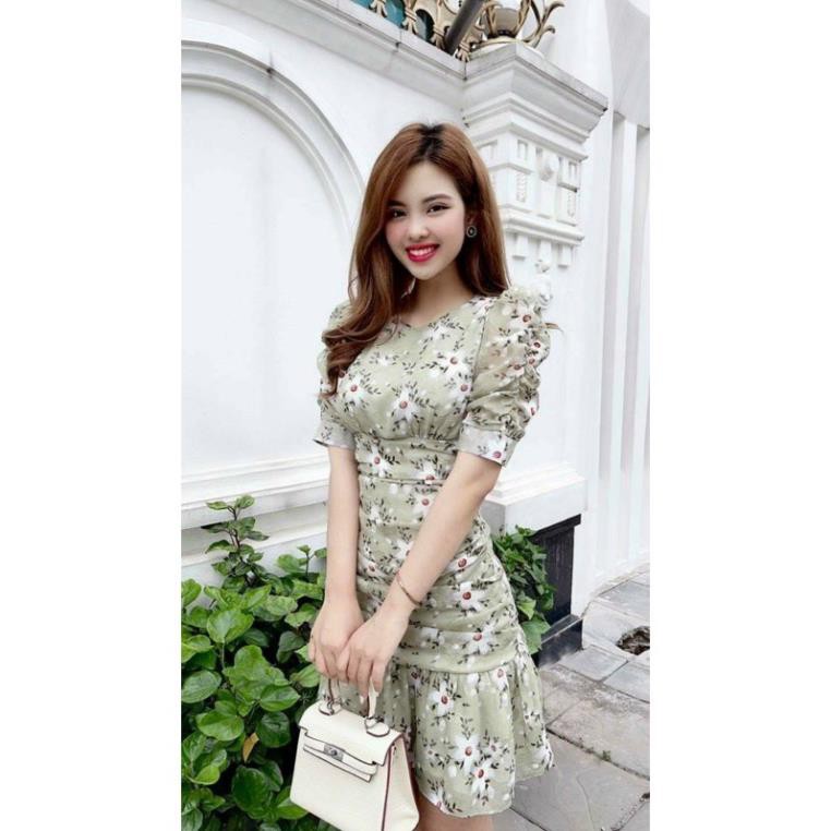 [FREESHIP] đầm hoa nhí đuôi cá nhún bụng 😘