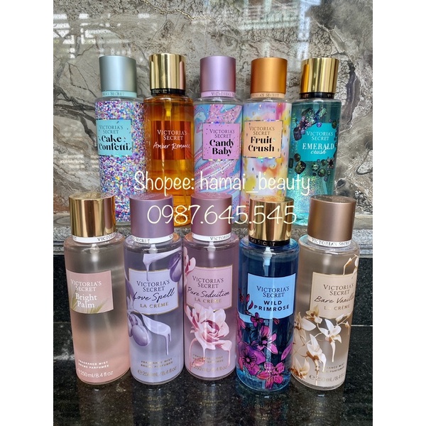 Xịt thơm toàn thân Victoria Secret đủ mùi 250ml M207