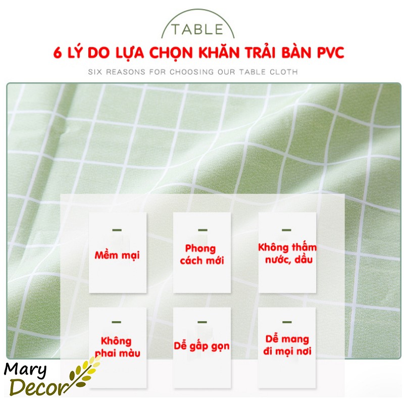 Khăn trải bàn PVC size lớn 137*274 (3 màu) chống thấm cực dễ thương họa tiết ziczac