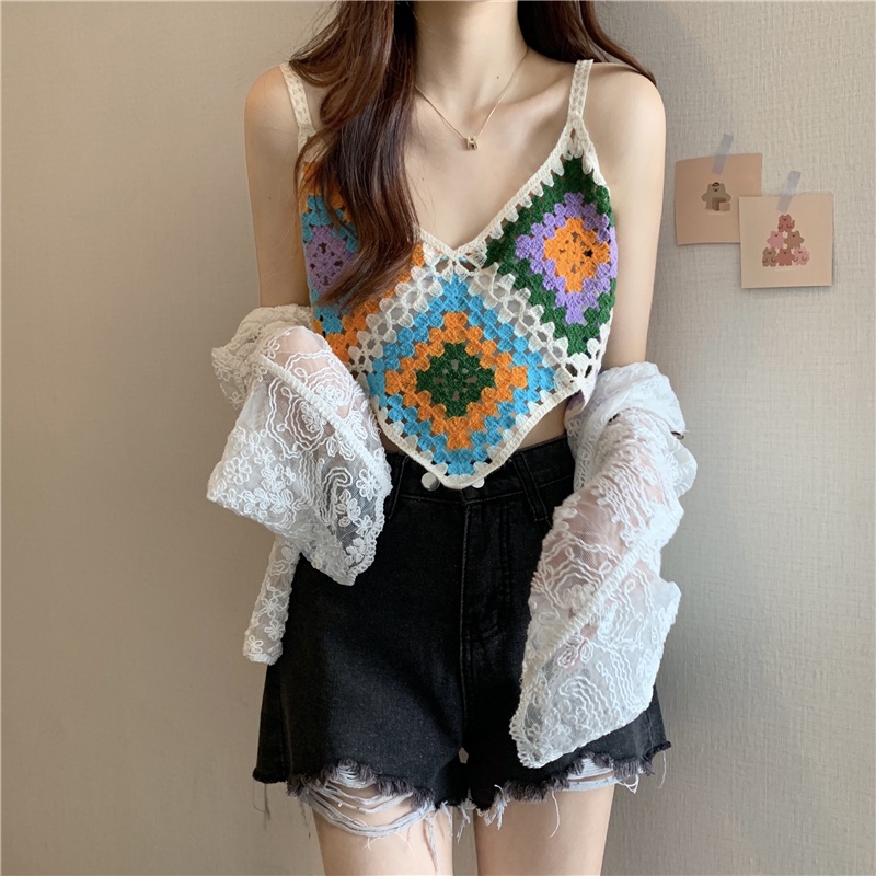 Áo Hai Dây In Họa Tiết Phong Cách Bohemian Cổ Điển Thời Trang Du Lịch Cho Nữ