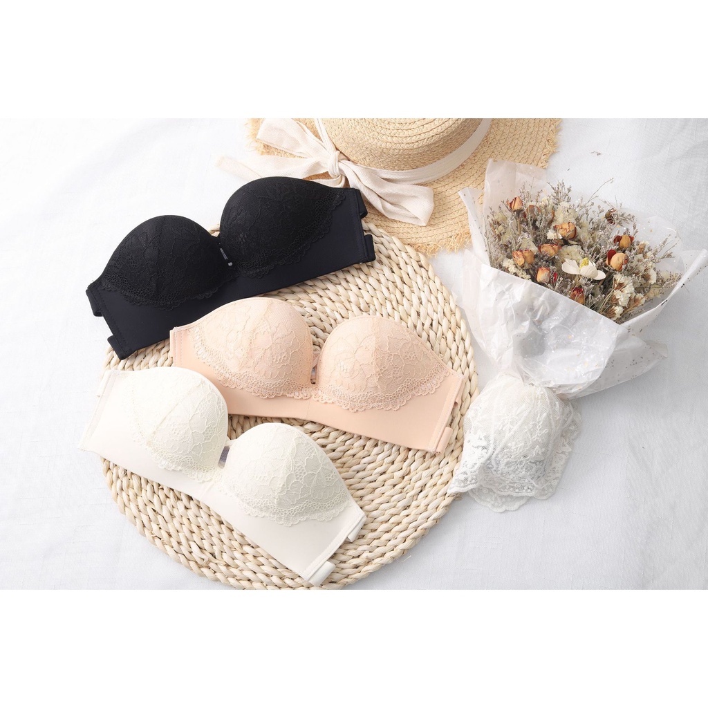 Áo ngực Just Bra cup ngực tròn bề mặt ren thanh lịch AB263
