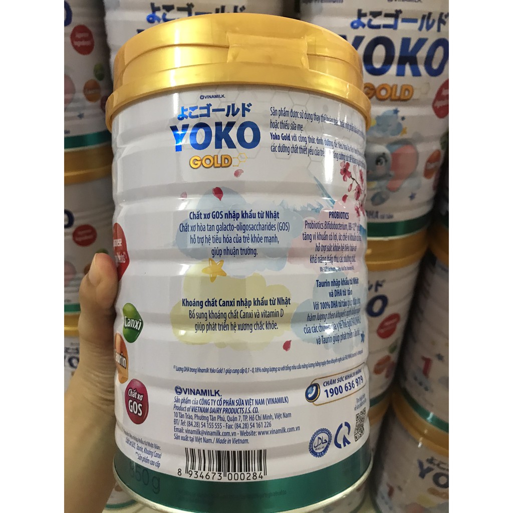 Sữa bột Vinamilk Yoko Gold 1 850gr Sua bot Vinamilk Yoko Gold 1 850gr