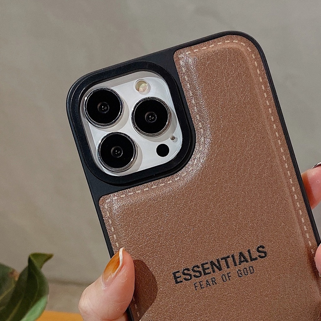 Ốp Điện Thoại Nhựa Cứng  ESSENTIALS Bọc Da Họa Tiết Tinh Dầu FEAR OF GOD Cho iPhone15 14 13 12 mini 11 PRO MAX 6 / 6s 7 / 8plus SE2 X / XS XR XSMAX #Hg5045