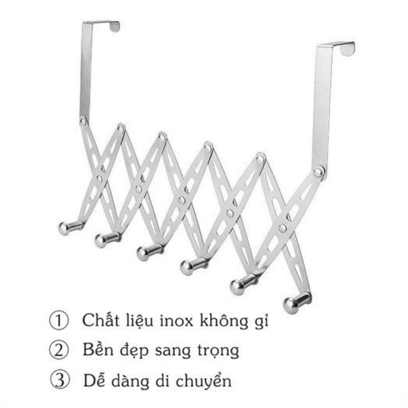 móc treo quần áo, đồ dùng cài sau cánh cửa bằng inox