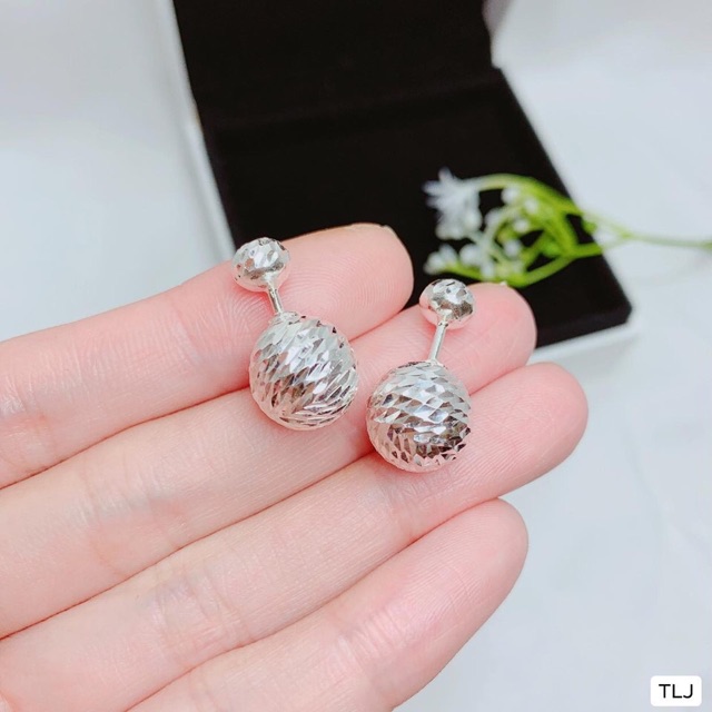 BÔNG TAI CẦU PHAY SÁNG ĐẸP CHUẨN BẠC TA - THJ SLIVER