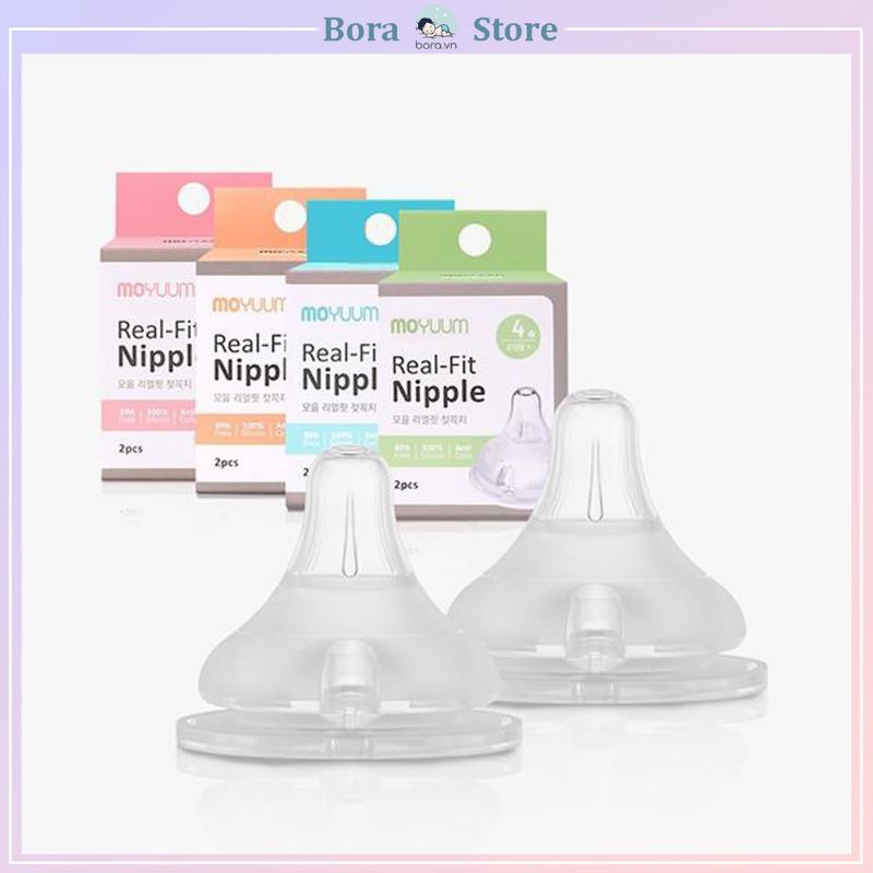 Núm ti bình sữa Moyuum cổ rộng  Cam kết chính hãng