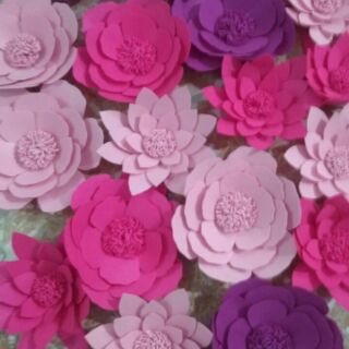 8 bộ rập giấy cánh hoa làm hoa giấy backdrop