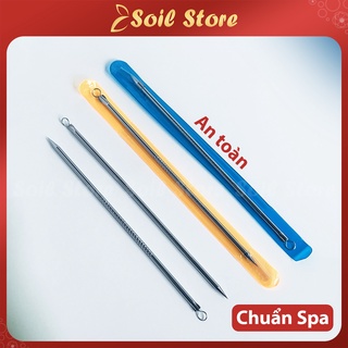 Que nặn mụn 2 đầu - cây nặn mụn inox chuẩn spa