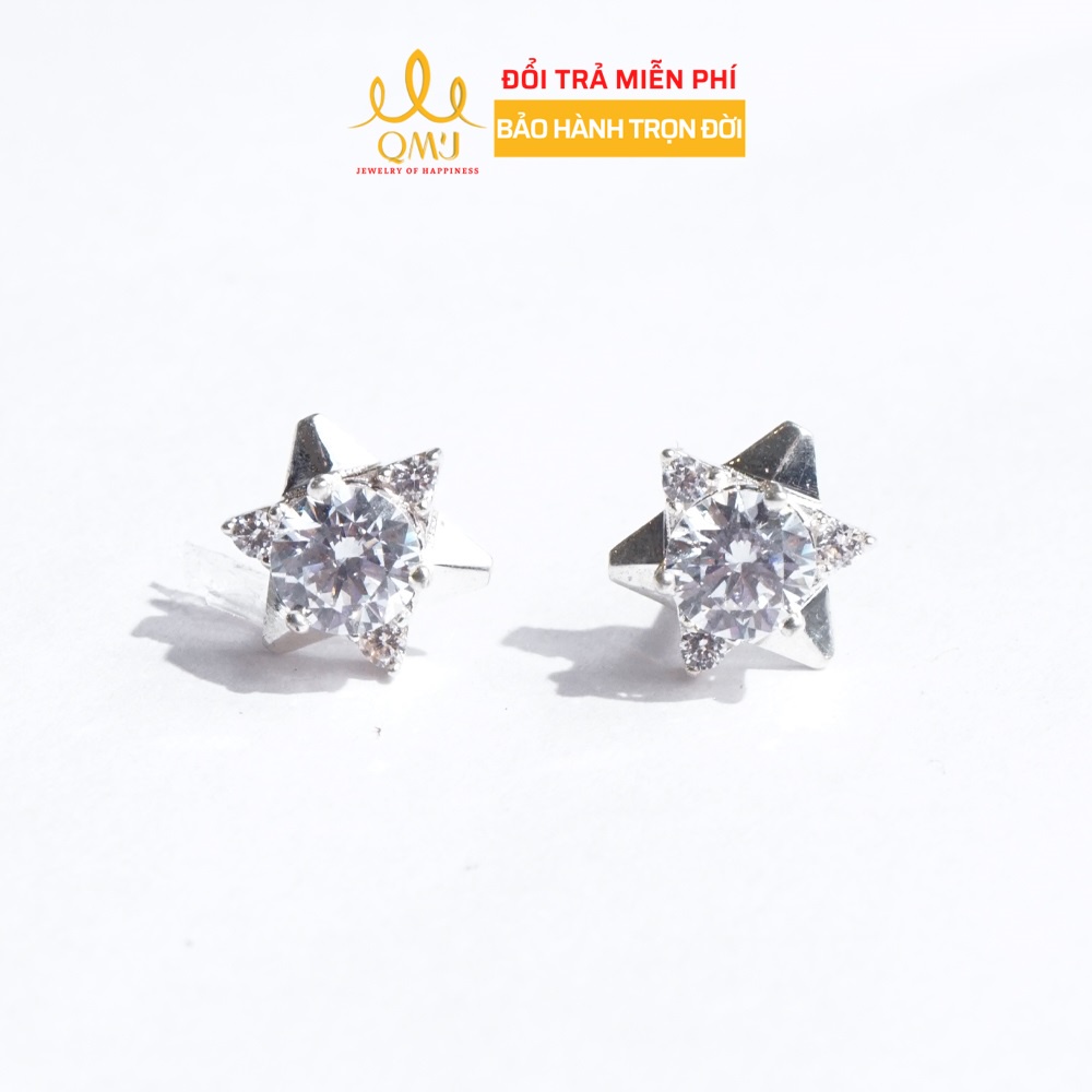 Bông tai nữ bạc 925 Hai tam giác xinh xắn QMJ - Q718