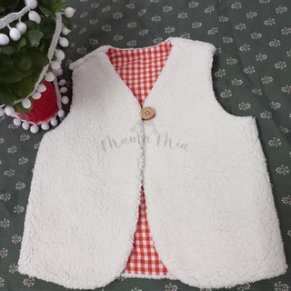 Áo khoác gile lông cừu mặc được 2 mặt