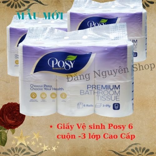 Giấy Cuộn Vệ Sinh POSY Cao Cấp 6 Cuộn 3 Lớp