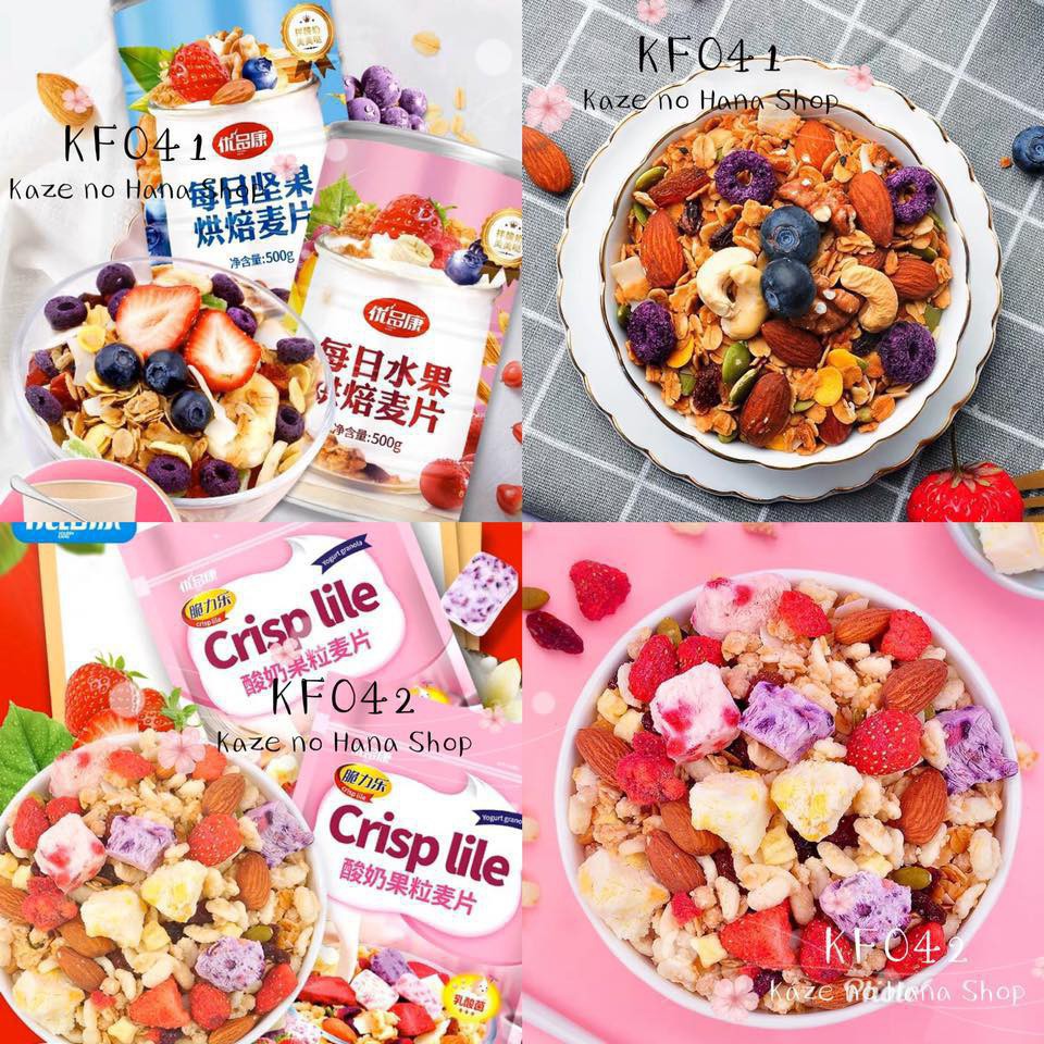 Ngũ Cốc Sữa Chua Hoa Quả Yougurt Fruit Oatmeal Đài Loan 400g - 500g 💝FREESHIP💝 Ngu Coc Sua Chua Mix Hoa Quả Ăn Kiêng