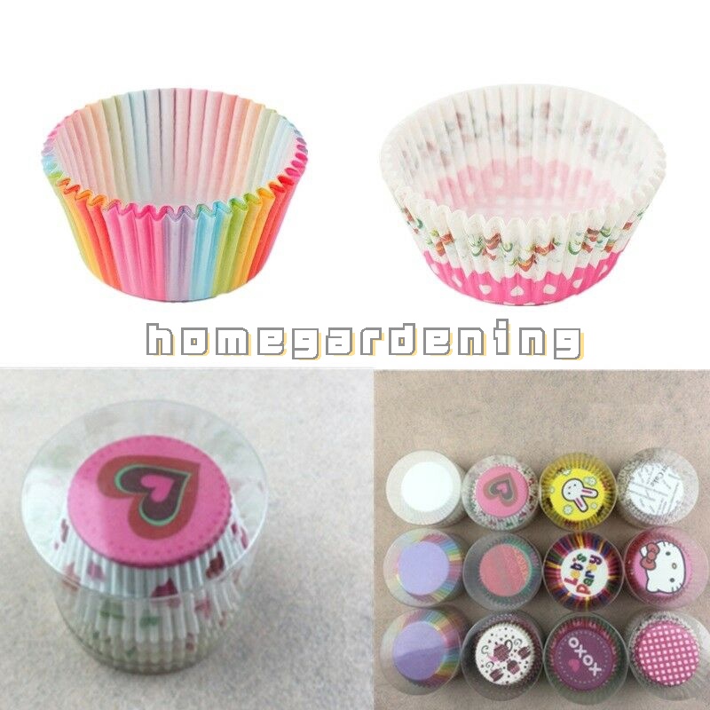 Bộ 100 cốc giấy chuyên dụng đựng bánh cupcake