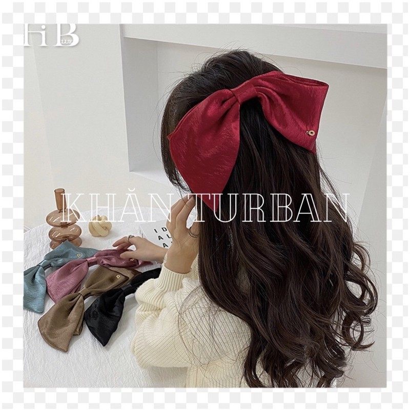 Kẹp tóc nơ xinh bảng to siêu dễ thương - Khăn turban