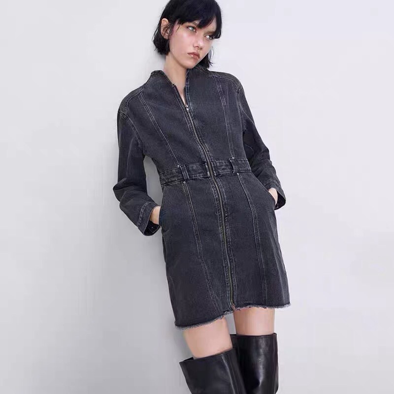 Đầm bò ghi xám Zara