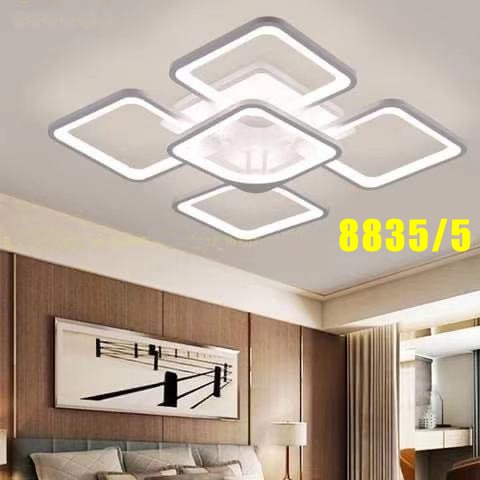 Đèn ốp trần, đèn trần trang trí phòng khách 3 chế độ màu - 8 cánh - Mã OT 101 Tặng kèm điều khiển