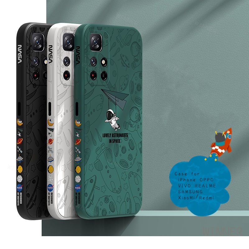 Ốp Lưng redmi 10 redmi note 10 redmi note 10s redmi note 9 redmi note 10 pro redmi note 8 redmi note 8 pro redmi note 7 redmi 8 redmi 9A redmi 9T redmi 9C redmi NOTE 9S redmi NOTE 9 PRO MI11T 11TPRO Ốp Điện Thoại Họa Tiết Phi Hành Gia Không Gian Cho TKR