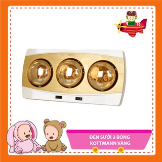 Đèn sưởi nhà tắm kottman 3 bóng mạ vàng k3b-h phân phối chính hãng Bonbon Mart