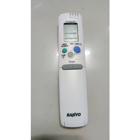 remote điều khiển máy lạnh sanyo nắp bật, remote sanyo nội địa, một mắt nhận và hai mắt nhận