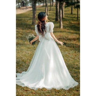 Váy maxi trắng, váy cưới cô dâu