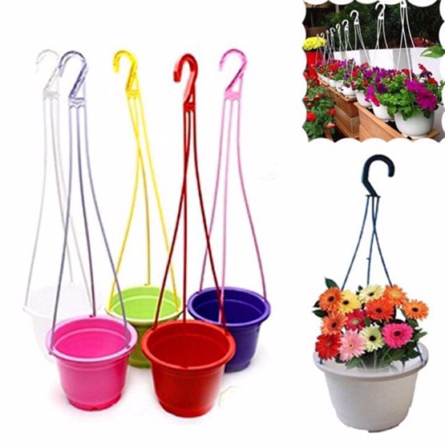 Combo_100 chậu nhựa treo trồng hoa 17x13cm_Chậu nhựa treo tr17 kèm quai treo