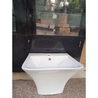 Lavabo chậu rửa mặt treo tường liền khối
