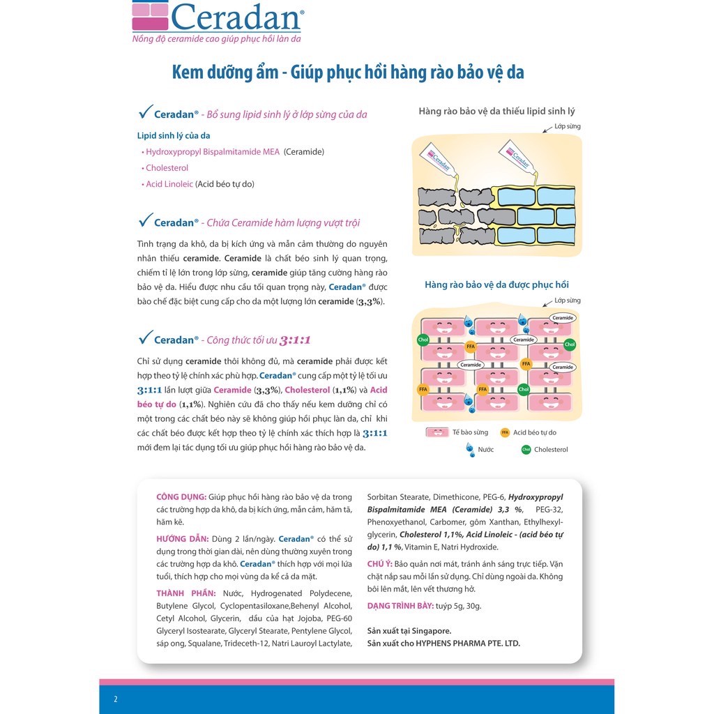 Kem dưỡng ẩm Ceradan chăm sóc da chàm thể tạng, da khô, kích ứng