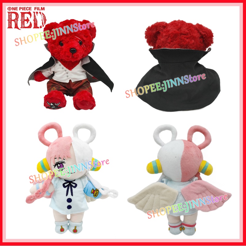 Đồ chơi nhồi bông Hình Gấu Teddy Trong Phim ONE PIECE Màu Đỏ Dễ Thương Dùng Làm Quà Tặng Halloween Cho Bé