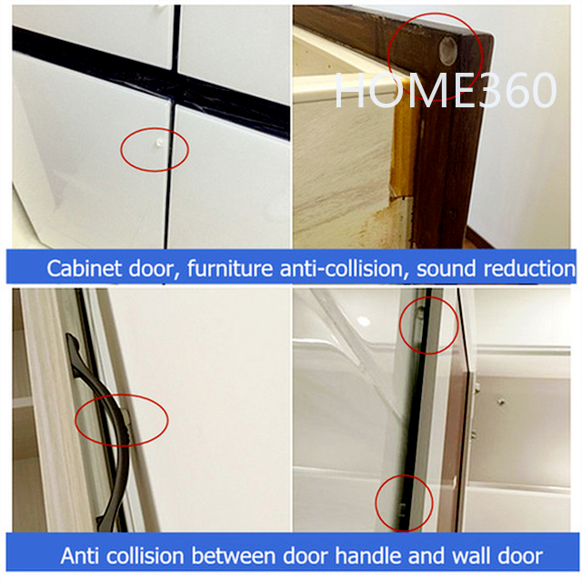 Gói 50 tấm đệm cao su trong suốt tự dính giảm âm chống va chạm cho ngăn kéo/cửa tủ/mặt bàn/tủ đựng chén đĩa/khung ảnh
