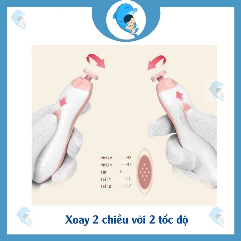 Máy cắt móng tay/ máy mài móng tay/ máy dũa móng tay bằng điện cho trẻ sơ sinh và người lớn - SP đã kèm pin
