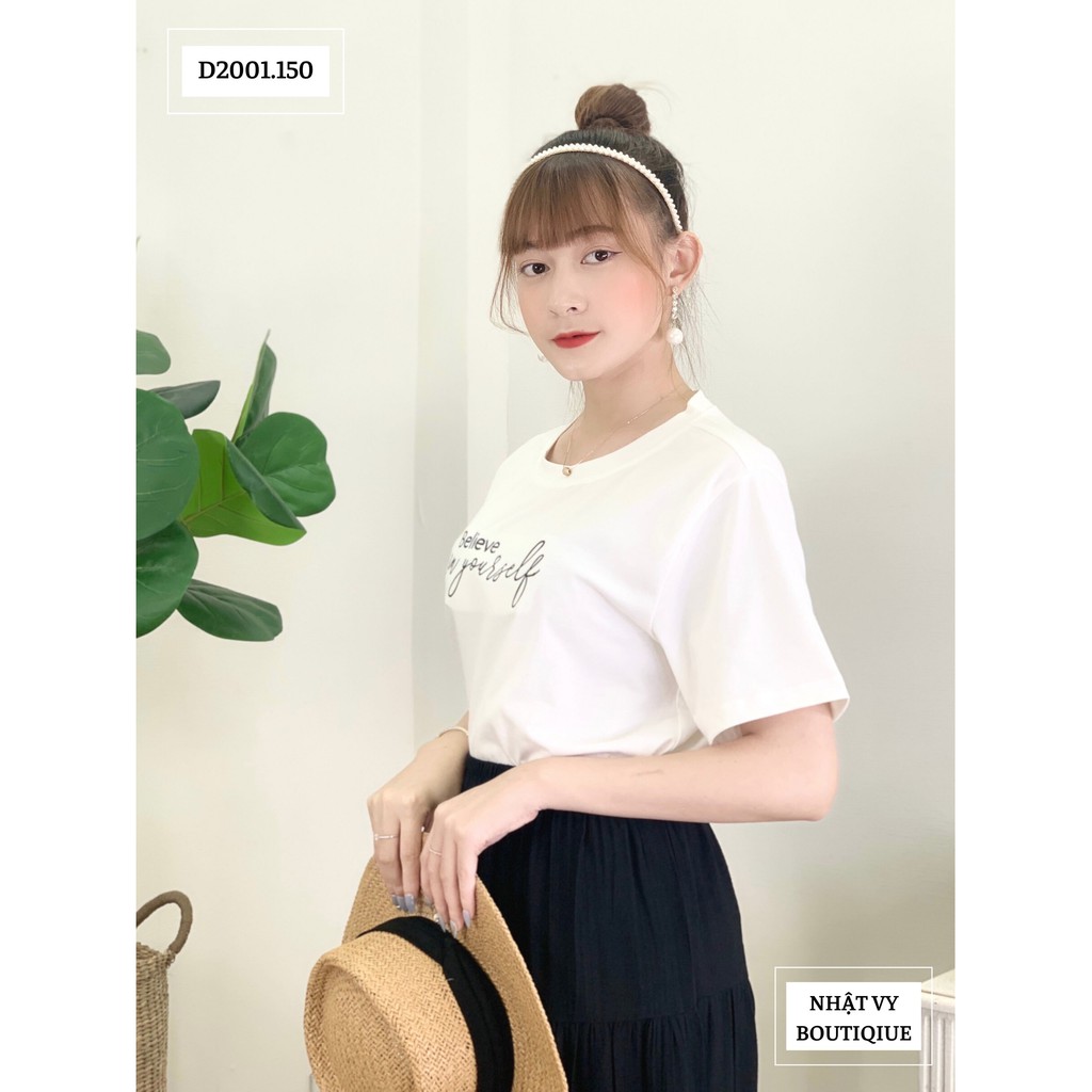 Áo thun thêu chữ Belive - D2001