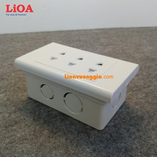 Combo ổ cắm điện ba 2 chấu LiOA 16A 3520W - Âm tường