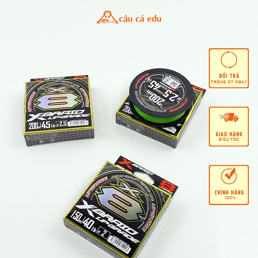 Dây Câu Siêu Bền Dù Pe YGK XBRAID UPGRADE X8 Nhật Bản - Nhợ Câu Cá Nhỏ 2 mm Câu Lure Bạo Lực| Câu Cá E du