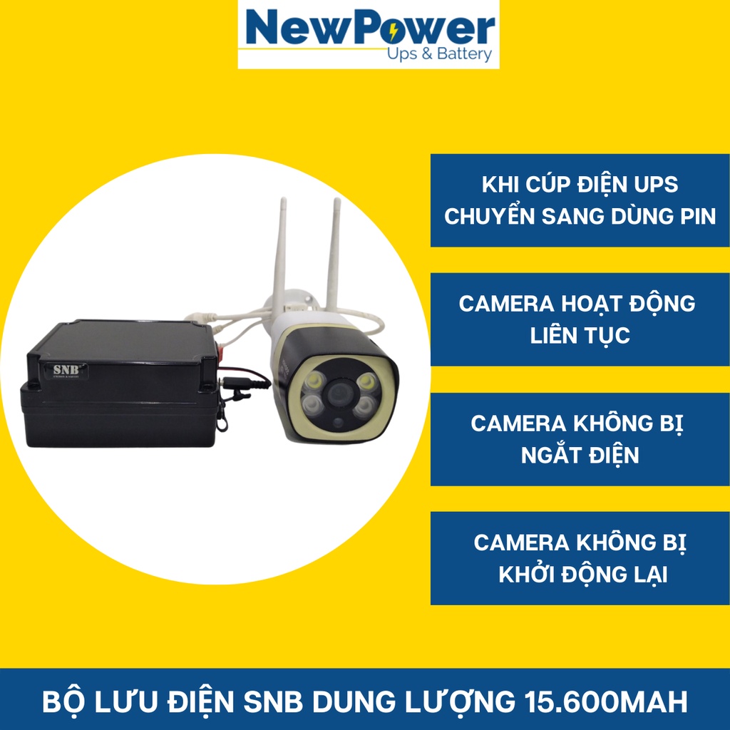Bộ lưu điện gia đình, dung lượng pin 15.600mAh, UPS 12V dùng cho camera, wifi..mới 100%, BH 12th, xuất xứ VN
