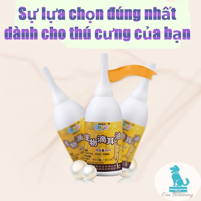 Thuốc nhỏ tai cho thú cưng - đặc trị viêm tai cho chó mèo - 30ml