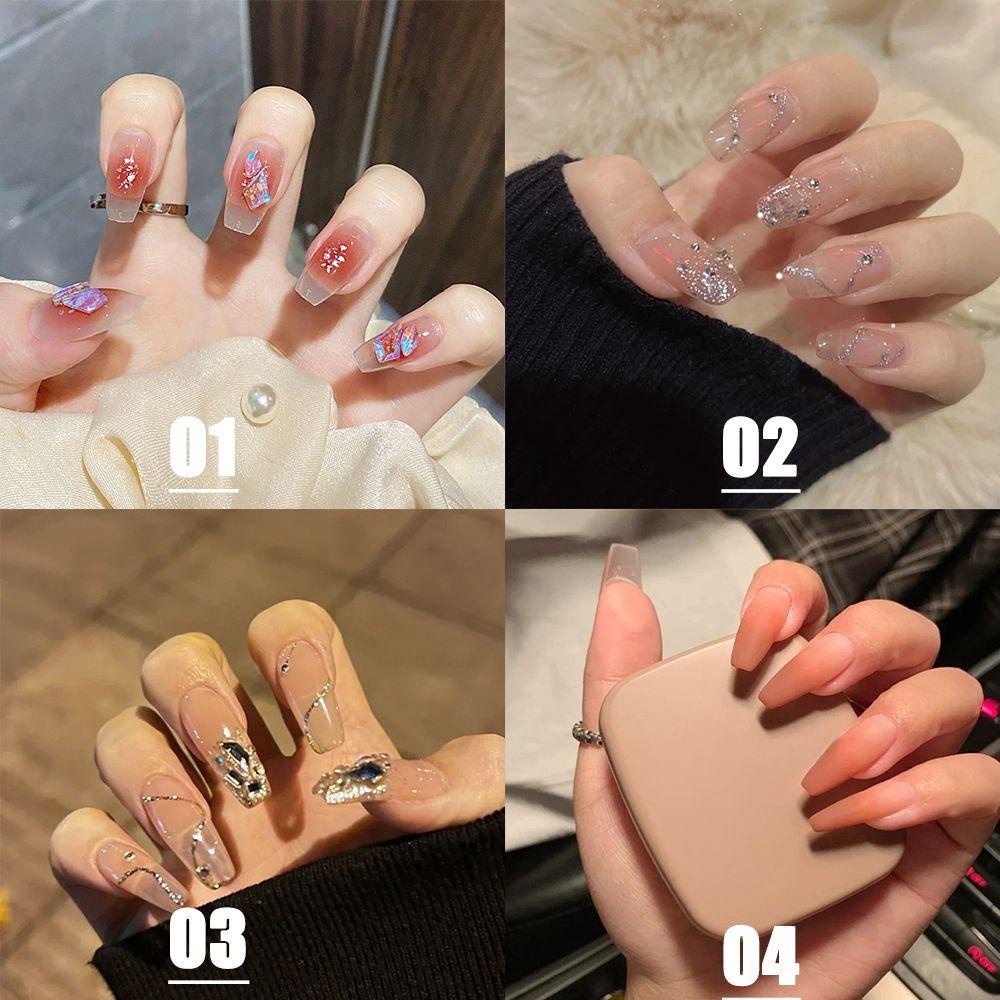 Hộp 24 Móng Tay Giả Trang Trí Nghệ Thuật Xinh Xắn Có Thể Tháo Rời Tiện Dụng