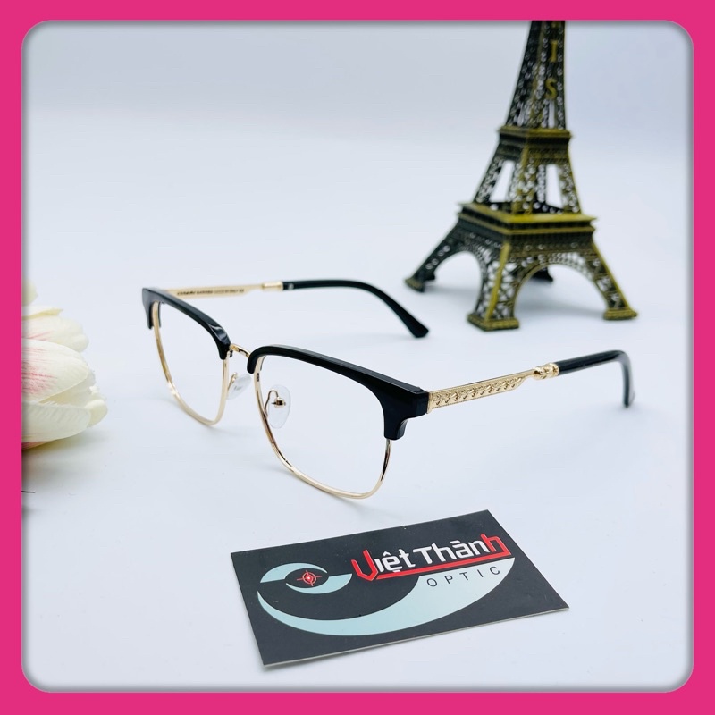 Gọng kính cận nửa viền họa tiết thánh giá chữ thập